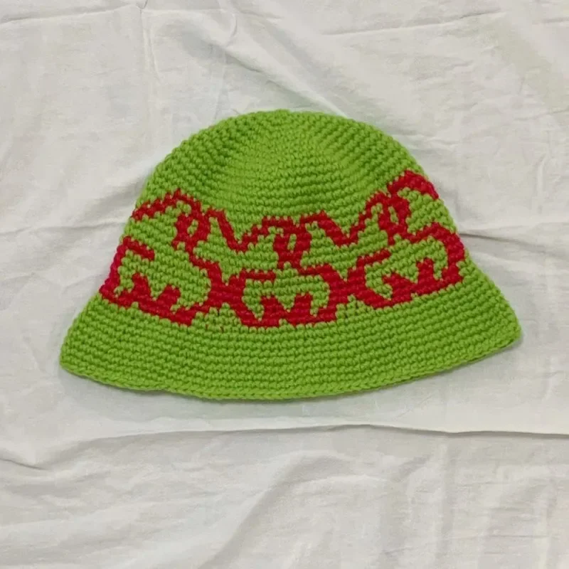 Ins Hot handgewebte Jacquard-Kaltkappen für Männer und Frauen, Herbst und Winter, Reisen, Mode, Street Snap, koreanischer lässiger Eimerhut – Detail 6