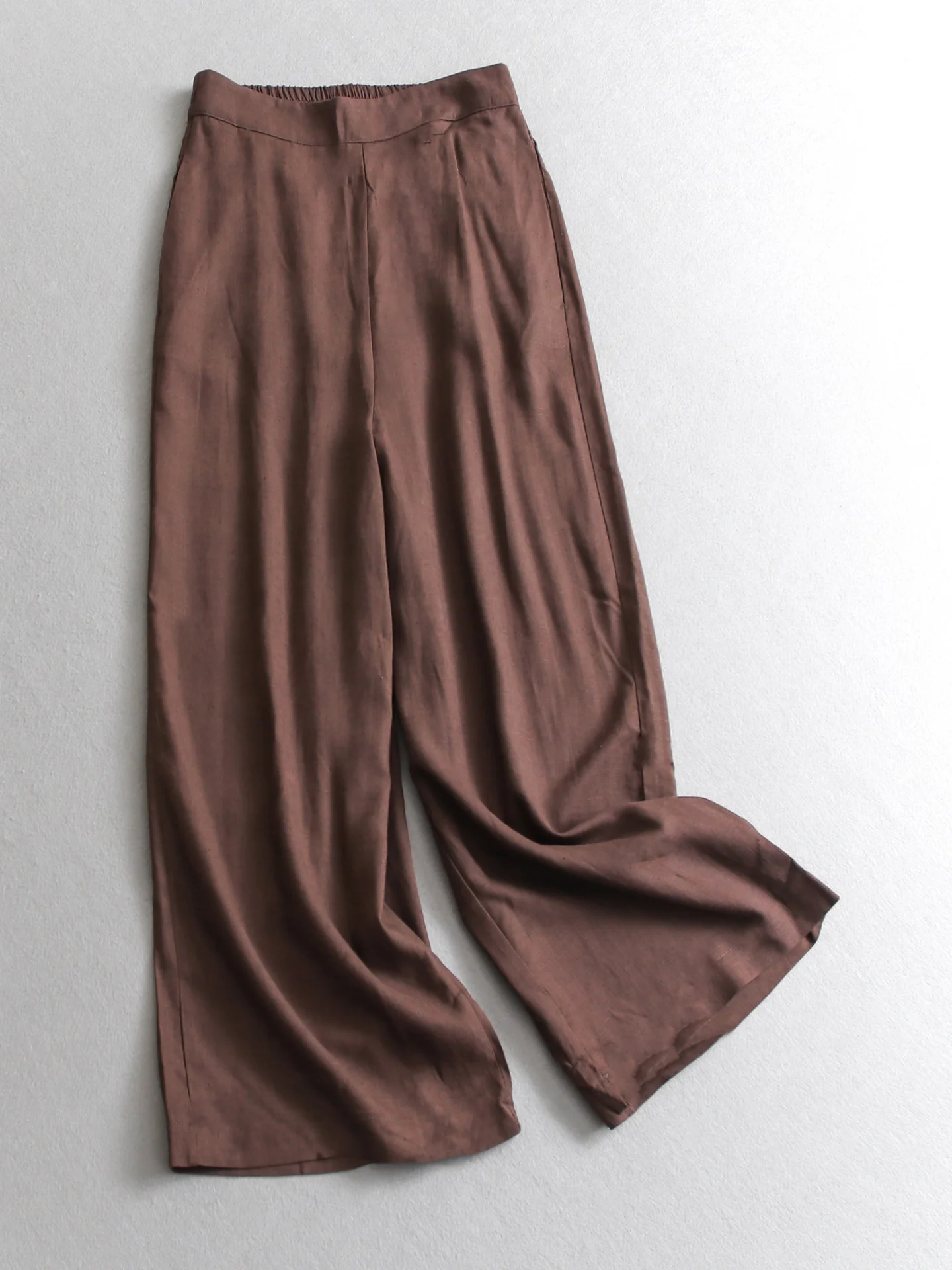 

Casual Wide Leg Pants Women's Loose Straight Leg Trousers Commute High Waist Elastic Waist Blend Linen Color T521