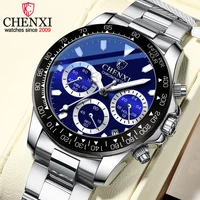 CHENXI Calendario de moda Relojes para hombre Reloj de cuarzo de lujo de negocios de alta calidad para hombres Reloj de pulsera con fecha automática de acero inoxidable