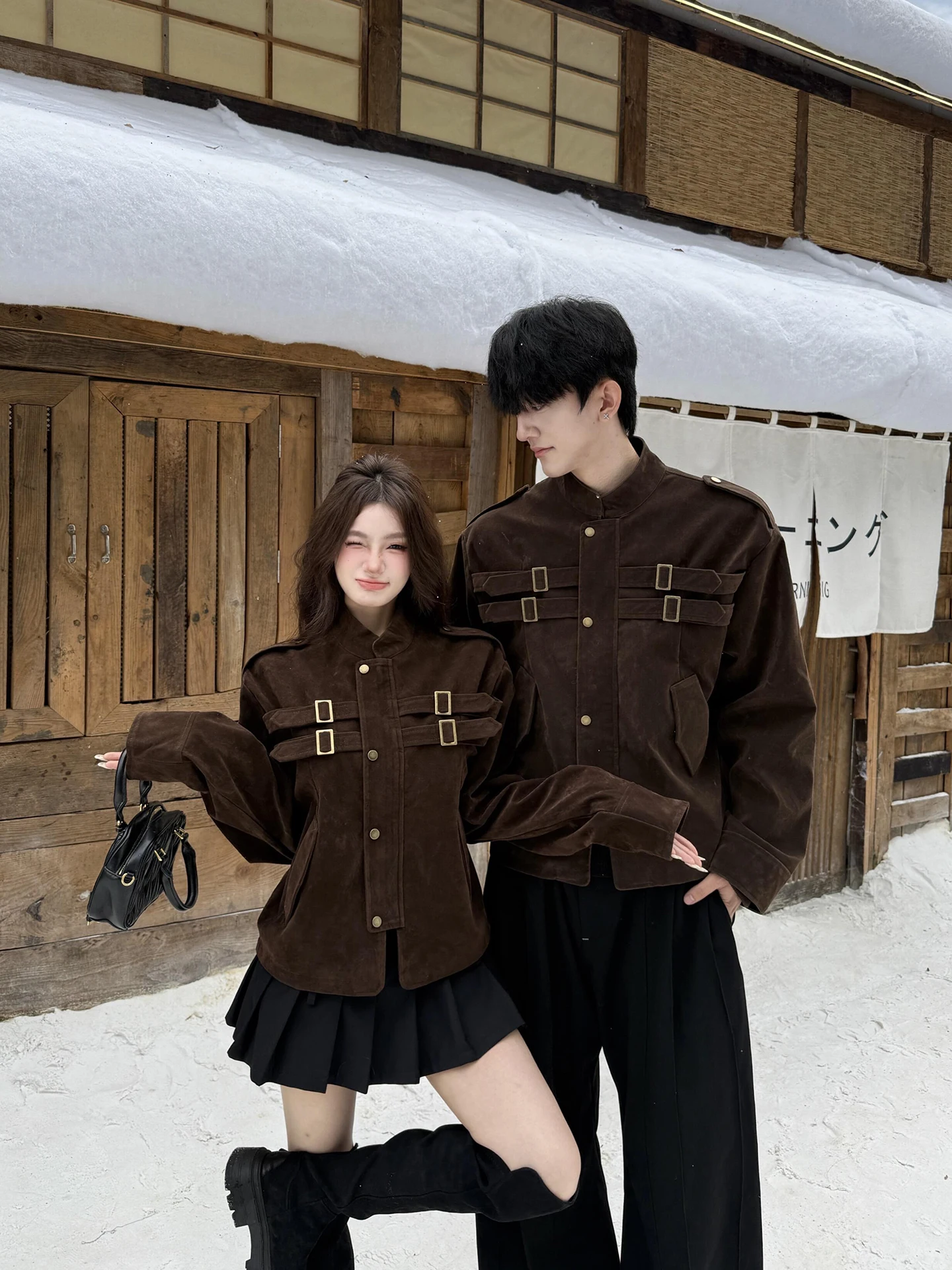 

Cleanfit American Sle Suede Jaet Свободная посадка для ранней осени Верхняя одежда Металлический синий дизайн Износостойкий