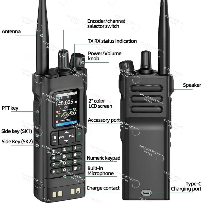 GPS Walkie Talkie, Two Way Radio with Bluetooth Programming, Wireless Copy Frequency, Full Band Long Range Portable Transceiver