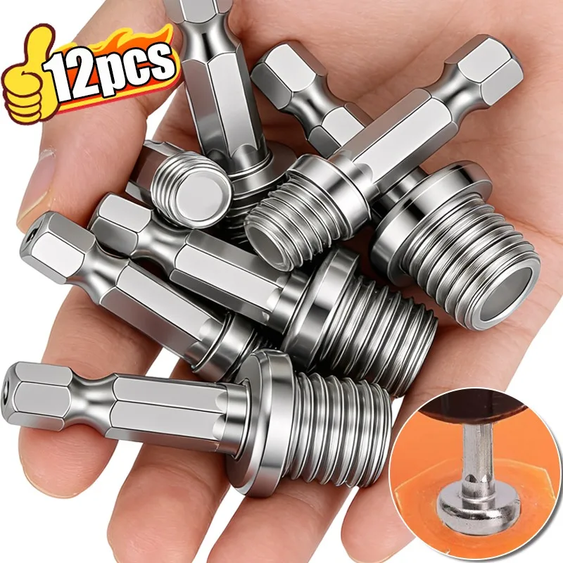 

M10 + M14 адаптер с шестигранной головкой, преобразователь для деревообработки, электрические ударные головки для дрели, шатун, винт, аксессуары для электроинструментов