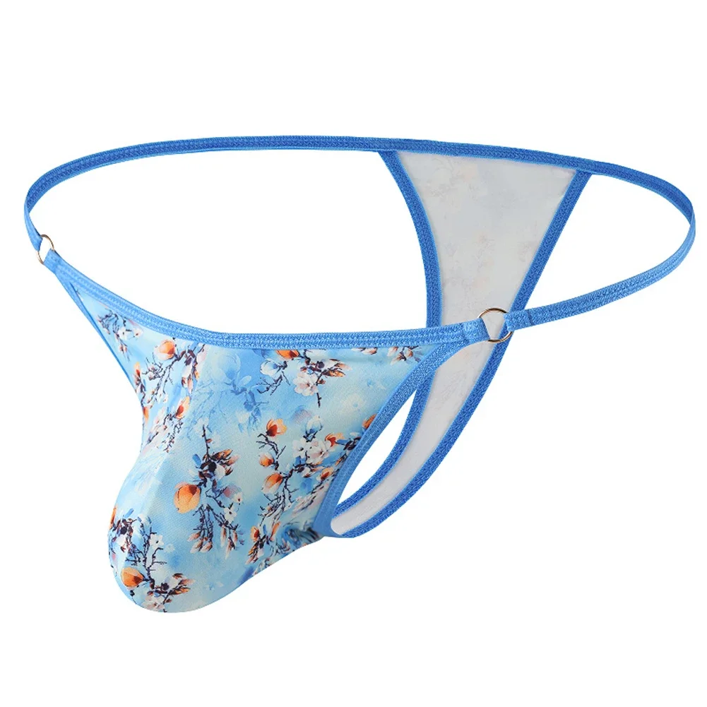 

Mens Print Mesh Ultra-thin Pouch G-tring Underpants Low Rise Briefs Underwear Mens G-strings Pouch Bikini