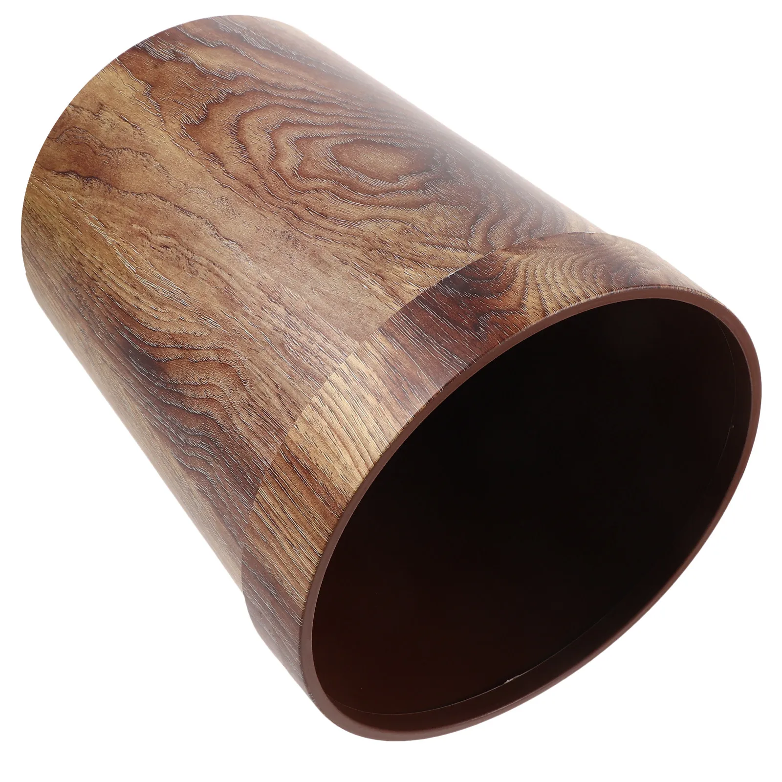 

1 шт. Корзина для мусора из массива дерева светло-коричневого цвета с текстурой дерева для кухни, гостиной, спальни, бытовая пластиковая корзина для отходов