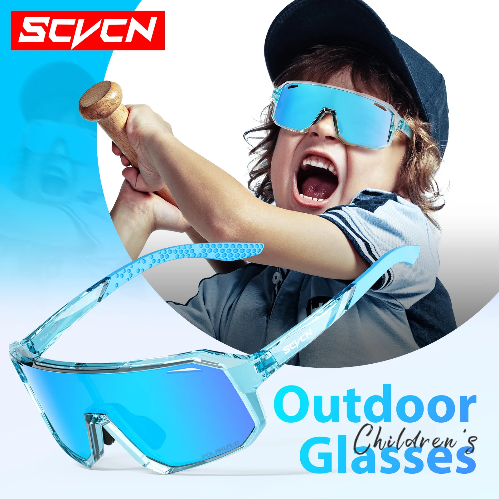 SCVCN Kinder-Radsportbrille Baseball-Ausrüstung Jungen Mädchen UV400 Fahrradbrille Outdoor-Sportbrille Wandern Golf Winddicht