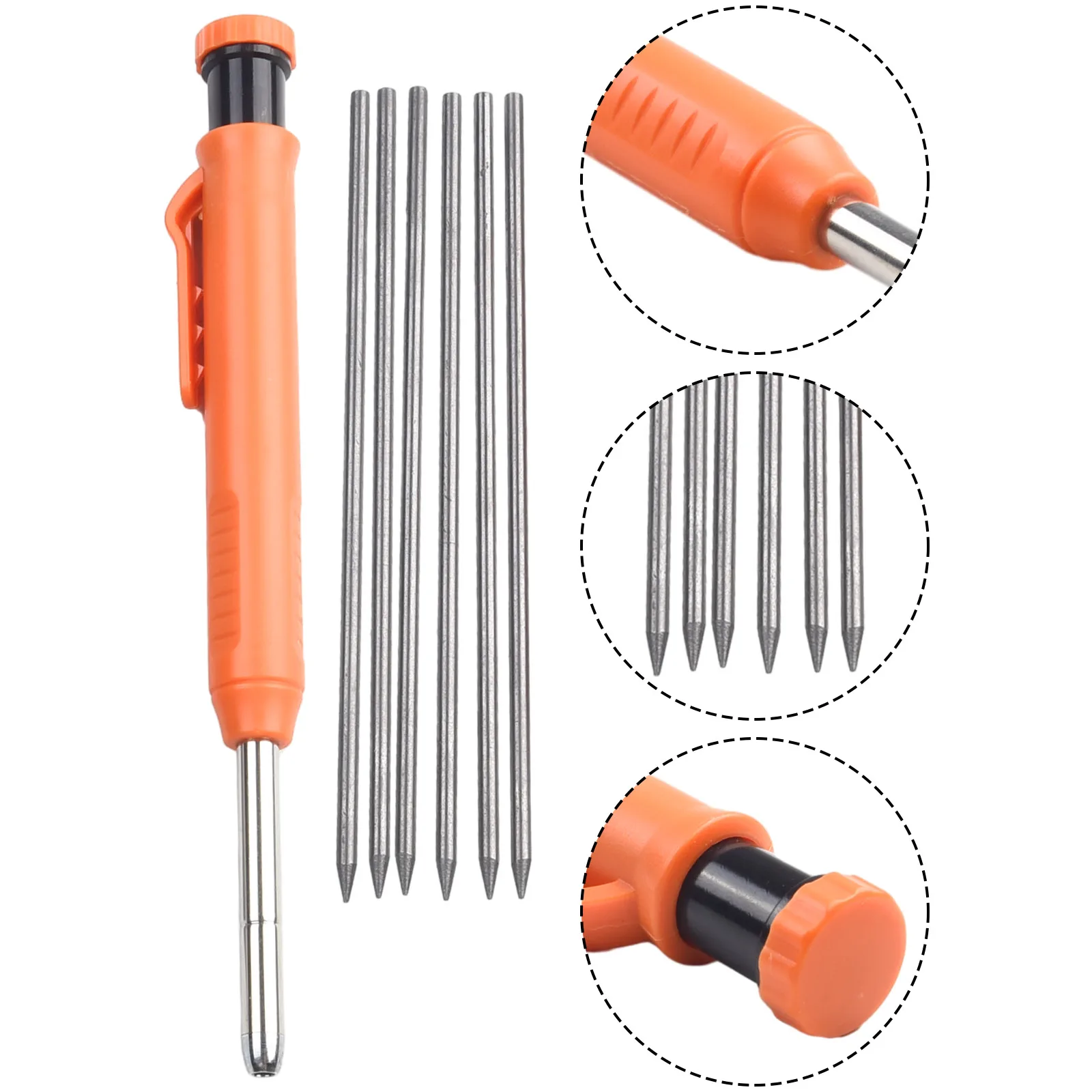 Solid Carpenter Pencil With Sharpener Set Includes Mechanical Pencils Woodworking Construction Pencil Marker Refill Long Nose