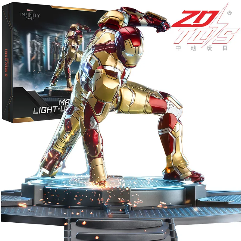 

Original ZD Toys Iron Man Legends MK42 Anime Figure Collect Model Statue With Light-up Base Desktop Ornaments Birthday Gifts