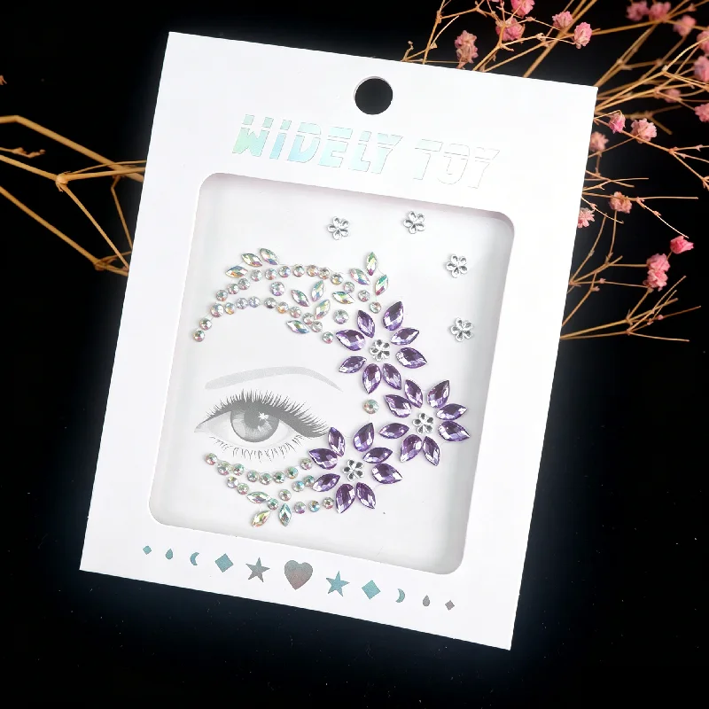 Half Face Mermaid Rhinestone Stickers – Acrylic Resin Tattoo for Forehead & Temple, Festival Party Face Jewels, Euphoria Sparkle - view 6
