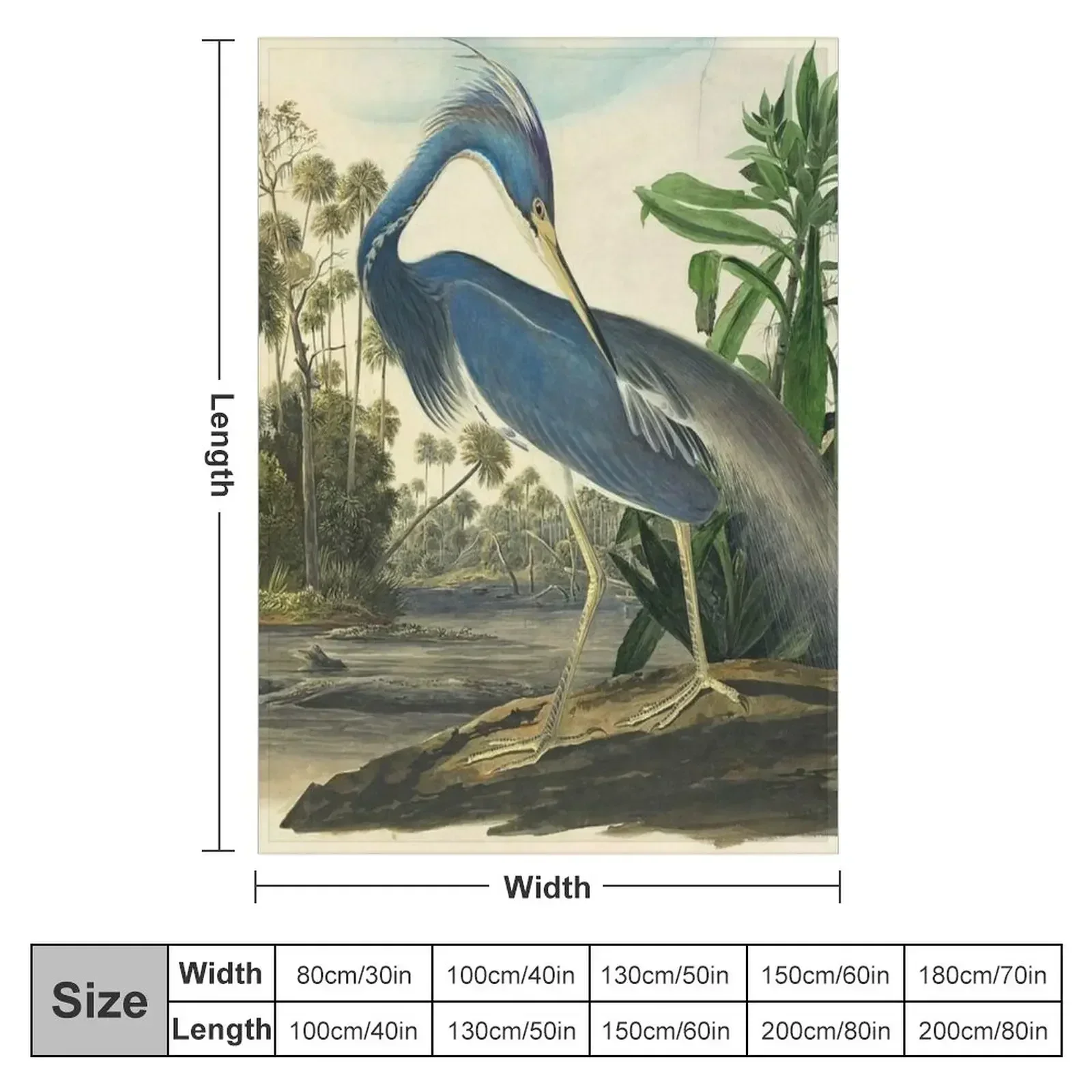 John James Audubon Louisiana Heron Throw Blanket Soft Plush Plaid Luxury Designer decorative Bed Fashionable Weighted Blankets