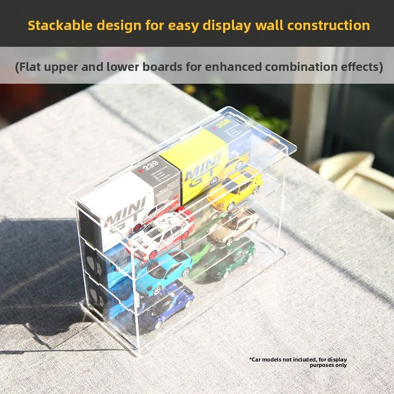 Stackable Open-Top GT Car Model Display Box Three-Layer Storage Case for MINIGT Collectibles Car Protection Display