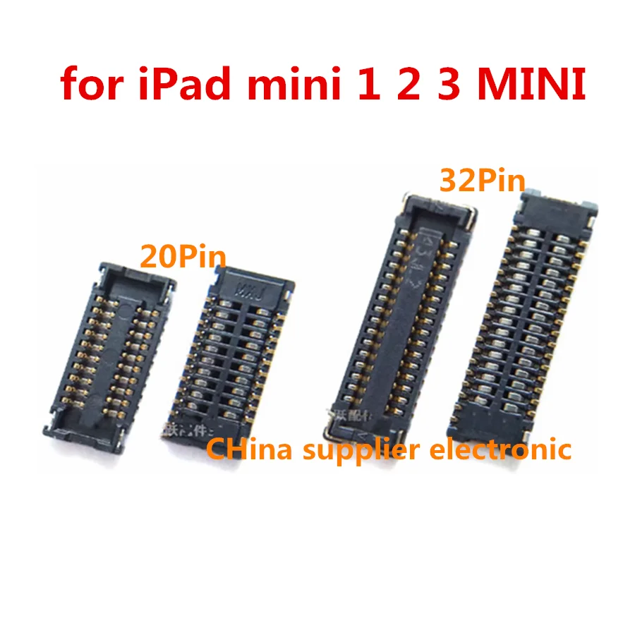 10pcs-50pcs Touch Screen FPC / LCD Display FPC Connector Port Plug on Mainboard for iPad mini 1 2 3 MINI 20PIN replacement