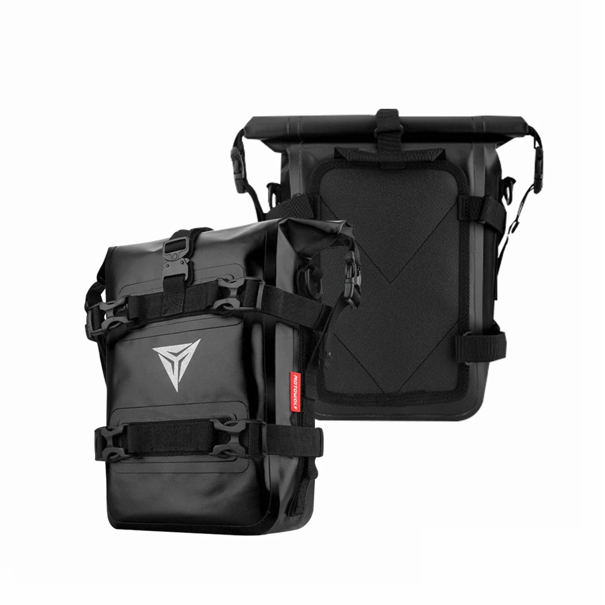 Motorcycle Crash Guard Side Bag 8L Waterproof - Strap-On Bumper Bar Pouch for ADV/GS-Style Adventure & Frame Tube Mount Tool Bag