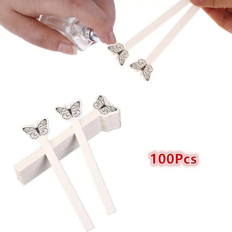 100pcs Creative Butterfly Shape Testing Aromatherapy Fragrance Perfume Essential Oils Test Tester Paper Strips