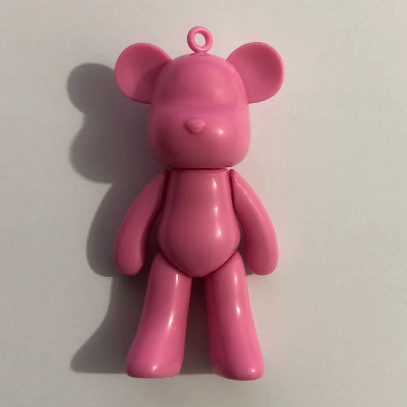 20pcs Creative Trend Plastic Momo Bear Keychain DIY Paint Men and Women Cute Car Key Pendant Bag Pendant Cartoon Keychain