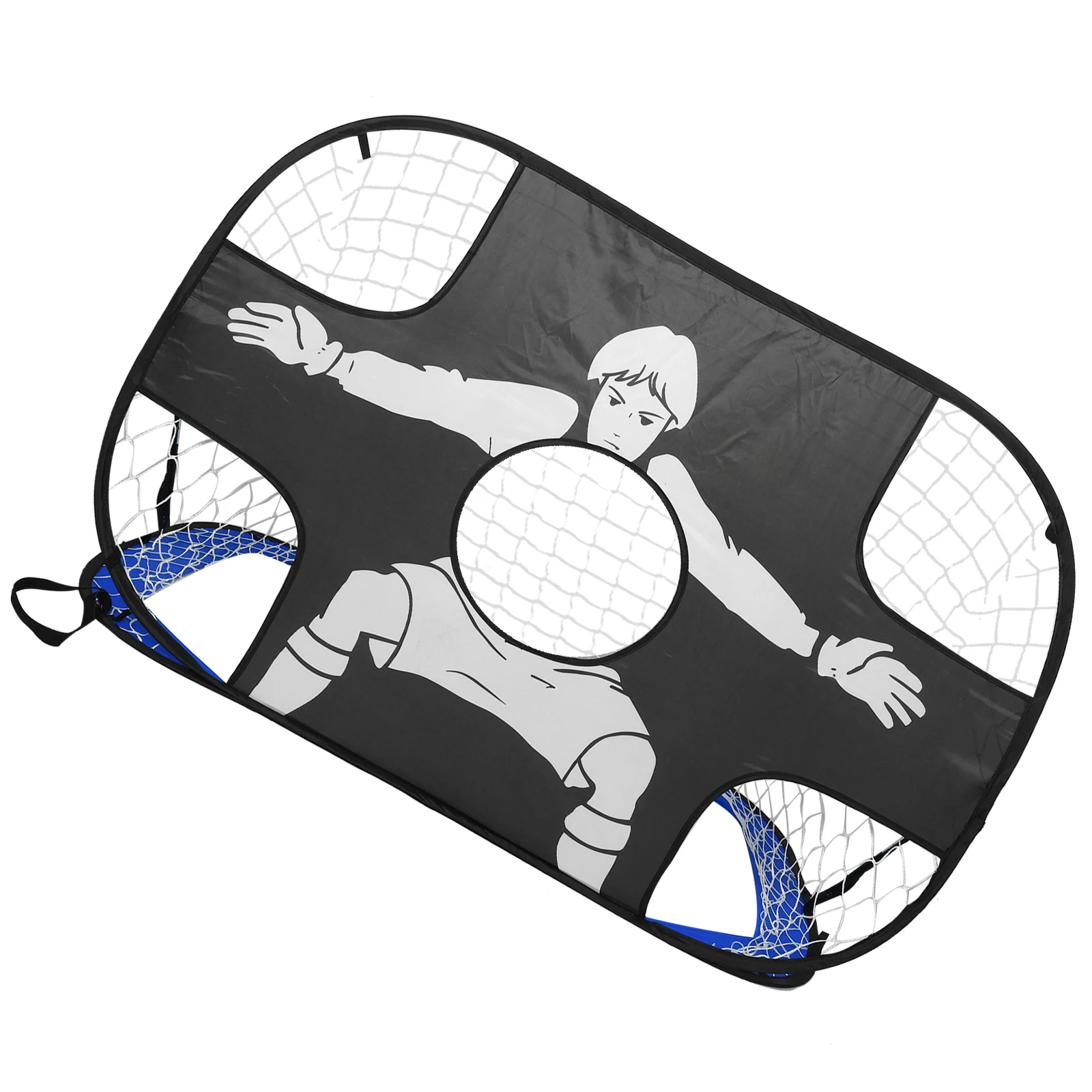 

Portable Soccer Foldable Kids Equipment Small Football Soccer Trainer Net Backyard Training Equipment Blue Color