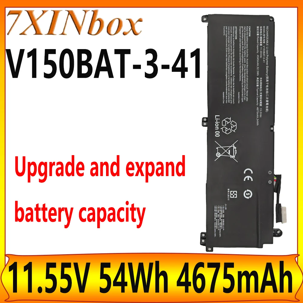 

7XINbox V150BAT-3-41 аккумулятор расширения 11,55 В 54 Втч 4675 мАч для Hasee Z8 G8 Z7 Z8D6 для Machenike S15C PNJ L15-C V150BAT-4-53 бюстгальтер