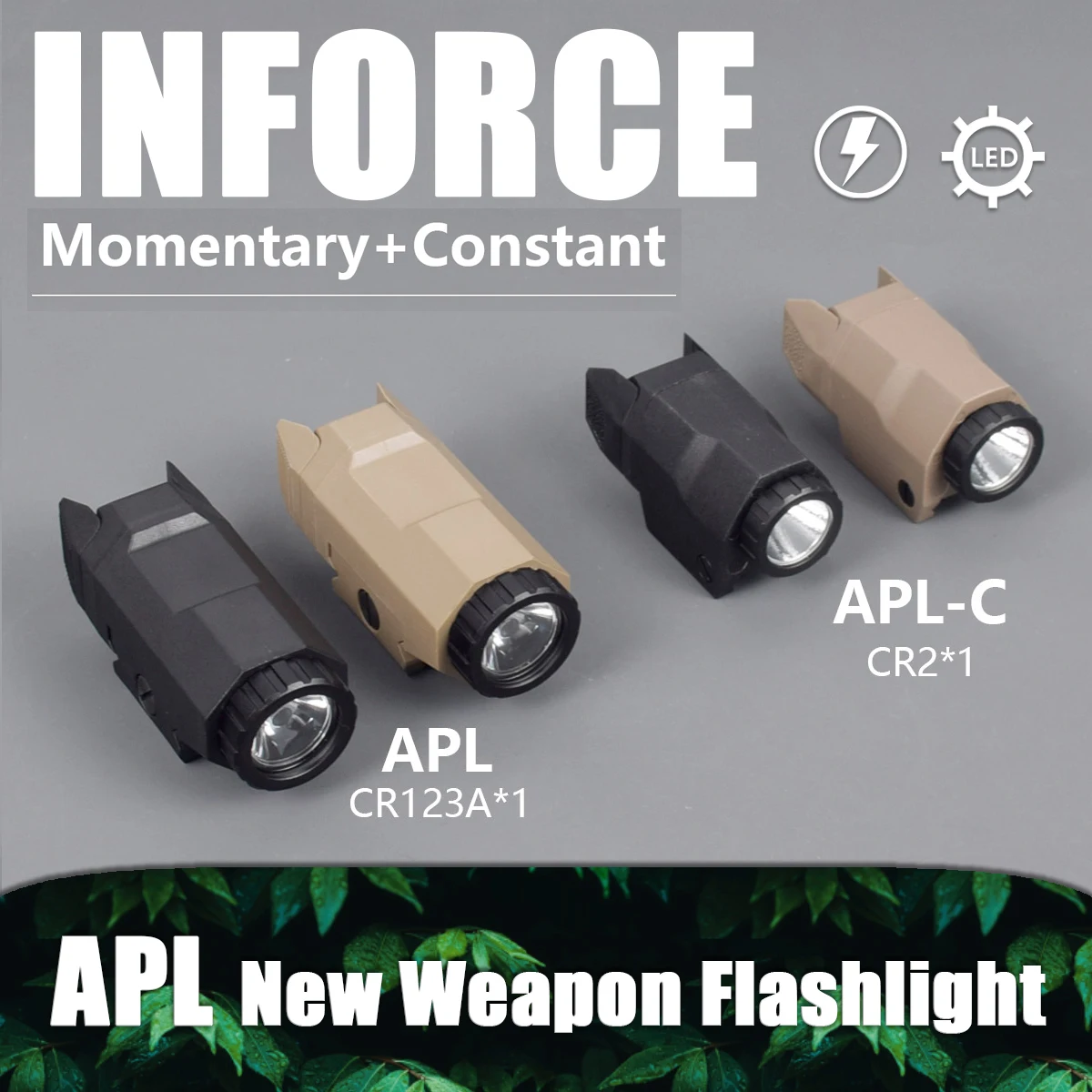 

Tactical INFORCE APL APL-C Weapon Gun Light Airsoft Rifle Strobe LED Torch Fit 20mm Rail Pistol AR15 AK47 Hunting Flashlight