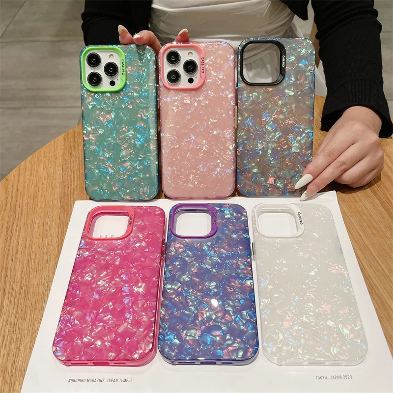 Luxury Dream Shell Design Case For iPhone 14 Pro Max 13 12 11 Pro Max X XR XS Max Candy Color Shockproof Bumber Soft IMD Cover