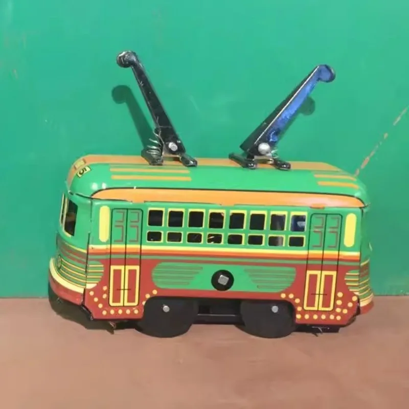 

Clockwork Toy Funny Metal Tin Moving Tram Bus Car Model Mechanical Collection Retro Wind Up Toy Figures Model Kids Gift