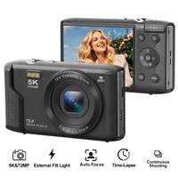 Cámara digital 5K Cámaras recargables HD de 2,8 pulgadas con zoom 16x Cámara Vlog vintage Cámaras de 72MP para adolescentes adultos principiantes