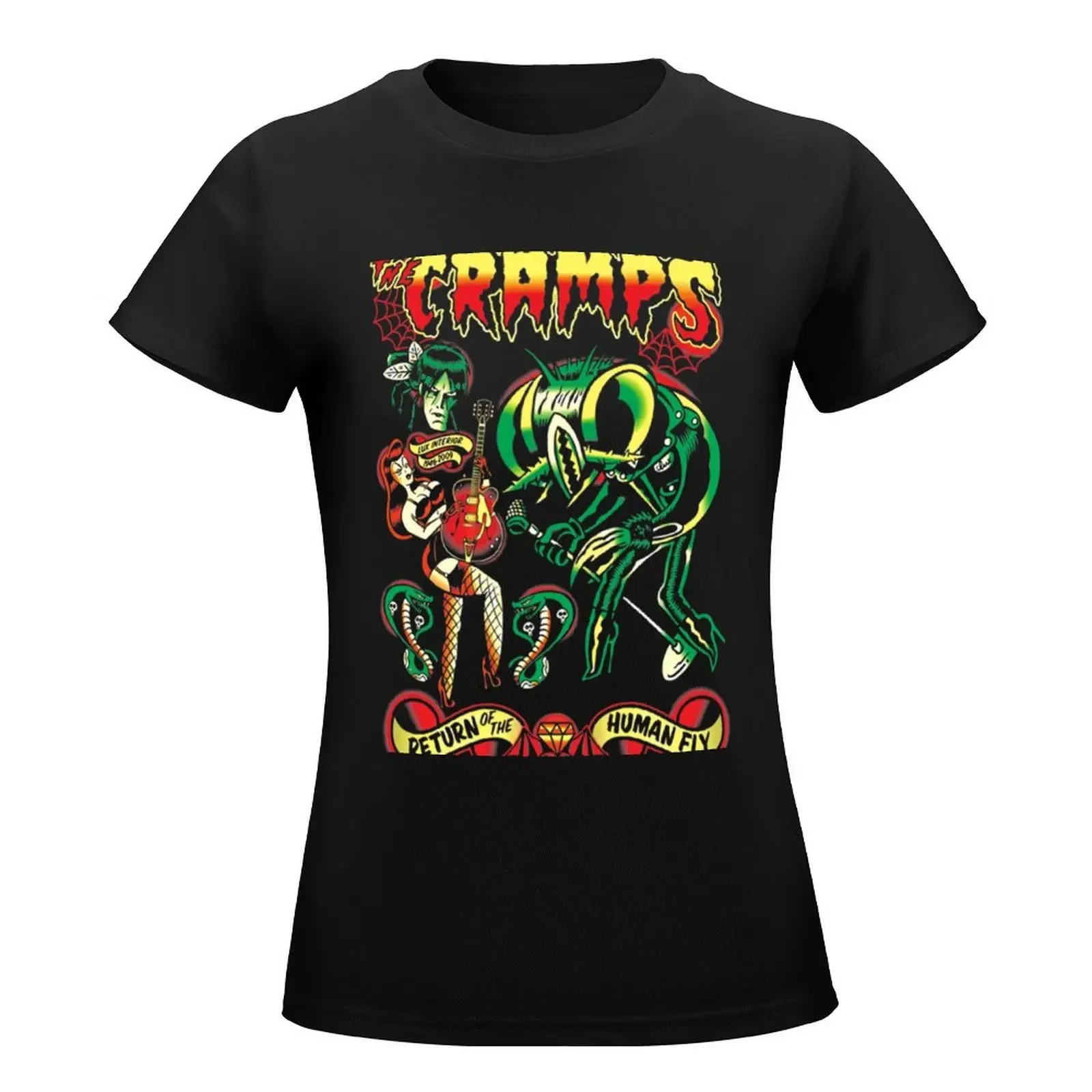 Cramps Punk T-Shirt summer top korean fashion lady clothes Top Women