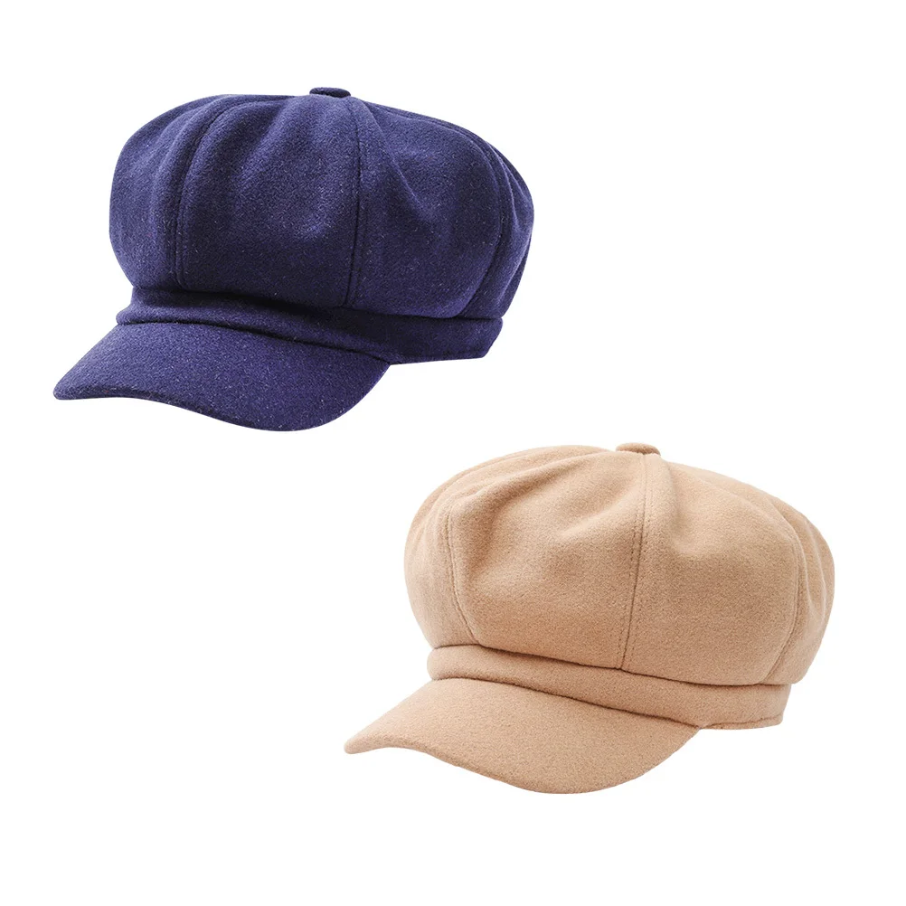 

1Pcs Stylish Octagonal Wool Beret Warm Cozy Lightweight Fashion Peaked Cap for Women Daily Wear Gift Idea Khaki