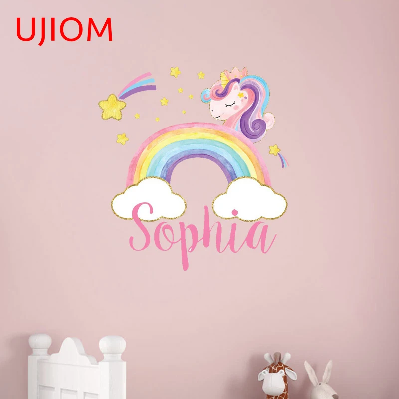 UJIOM 13cm X 11.9cm Cartoon Star Rainbow Wall Sticker Personality Creativite Light Switch Kid Room Decal Living Room Decor Mural