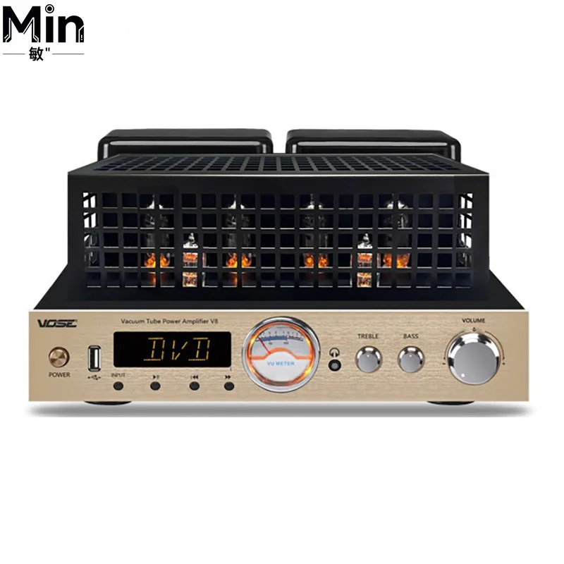 V8 High-End Bluetooth 5.0 Tube Amplifier 120W X 2 Output Hi-Fi Amp with Optical Coaxial Decoding Subwoofer Output