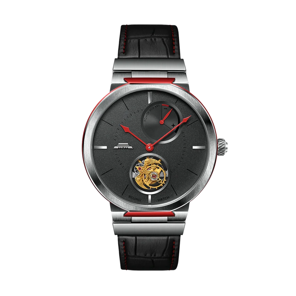 Reloj Tourbillon del estado de la mente de Beijing, reloj mecánico automático con esqueleto de 42,5mm, reloj de lujo para hombre de negocios de acero inoxidable