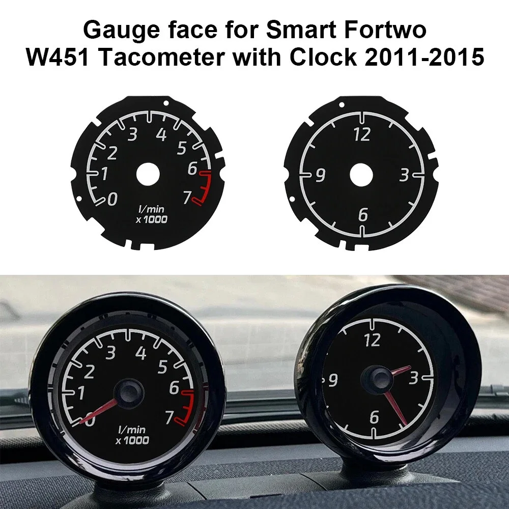 3 Stück/Set Anzeigefläche für Smart Fortwo W451 Tachometer, Uhr und Drehzahlmesser 100 mph (2011-2015) – Detail 3
