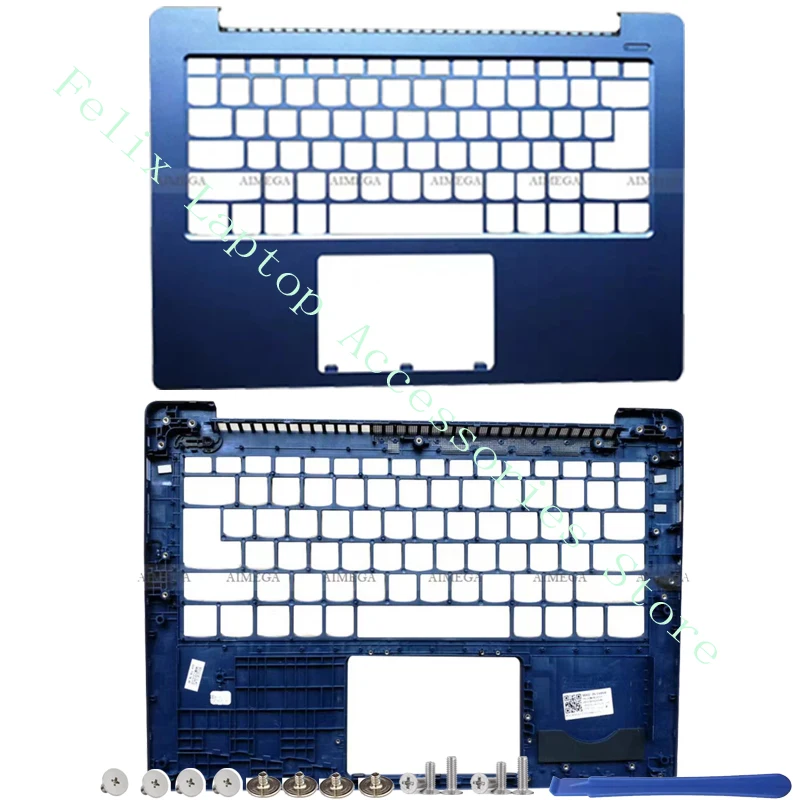 Tampa traseira LCD para 330s lenovo-14 ideapad 330s-14ikb, painel/descanso de palma/tampa inferior, nova cor azul