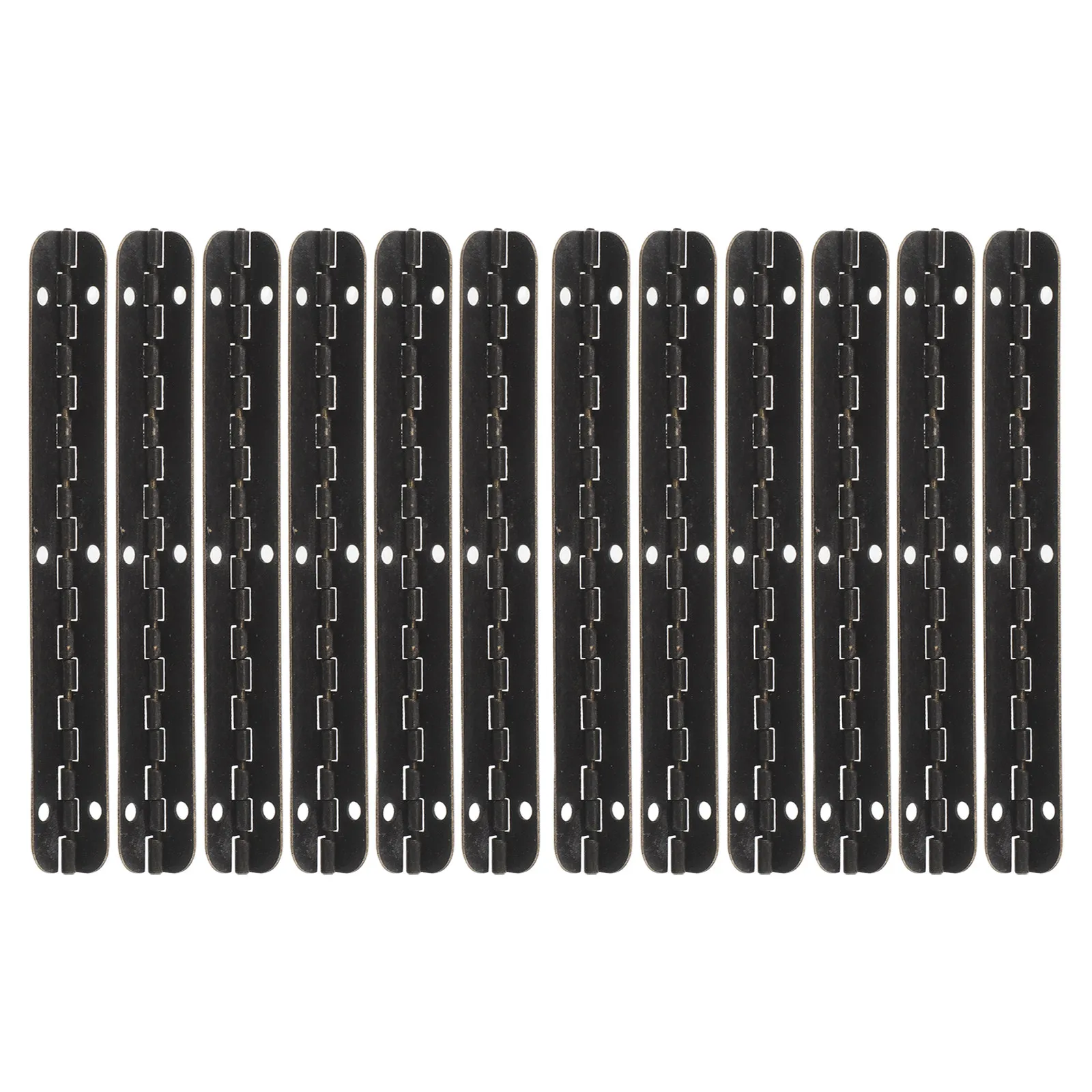 12Pcs Steel Piano Hinges 4in Continuous Cabinet Door Hinges for Jewelry Box, Round Corner Hardware