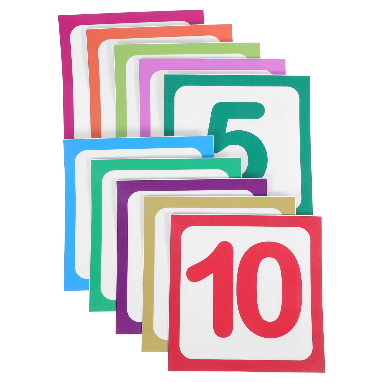 

10Pcs Colorful Number Game Lattice Stickers Self-Adhesive Floor Decals for 's Room Indoor Hopscotch Educational