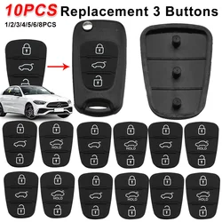 10-1PCS Replacement 3 Buttons Remote Key Fob Case Rubber Pad For Hyundai I10 I20 I30 IX35 Kia K2 K5 Rio Sportage Flip Key Parts