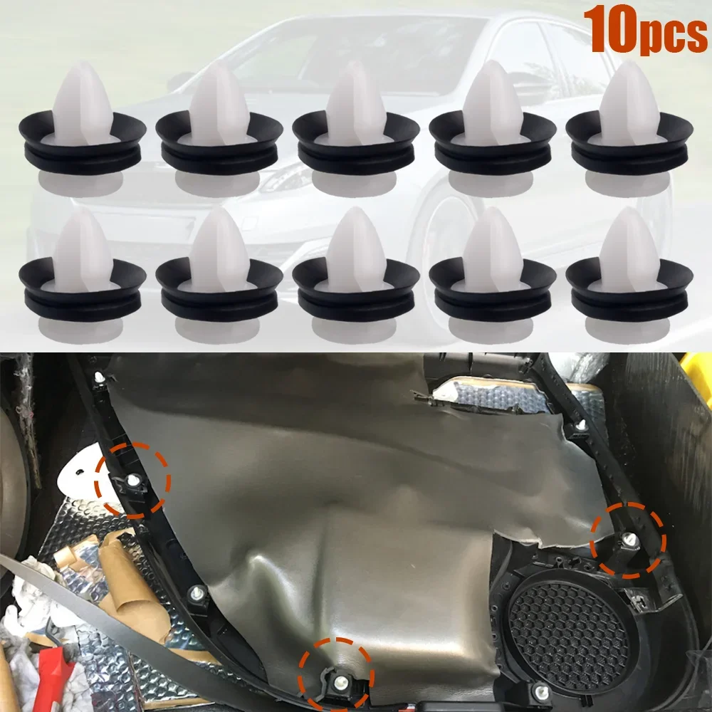 10PCS For Peugeot 306 307 308 508 3008 4008 Car Door Interior Panel Card Trim Clips Mounting Retainer Fasteners Rivets White