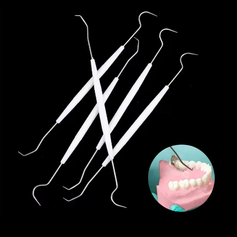 Dental Explorer Probe Double Double heads Stainless Steel Crochet Hook Teeth Cleaning Oral Hygiene Care Dentist Examination tool