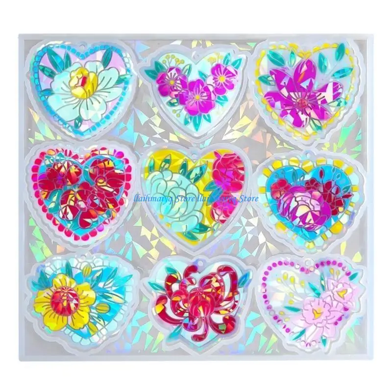 573B قلادة قلب ثلاثية الأبعاد رائعة من السيليكون لصنع المجوهرات على شكل سلسلة مفاتيح ذاتية الصنع #3