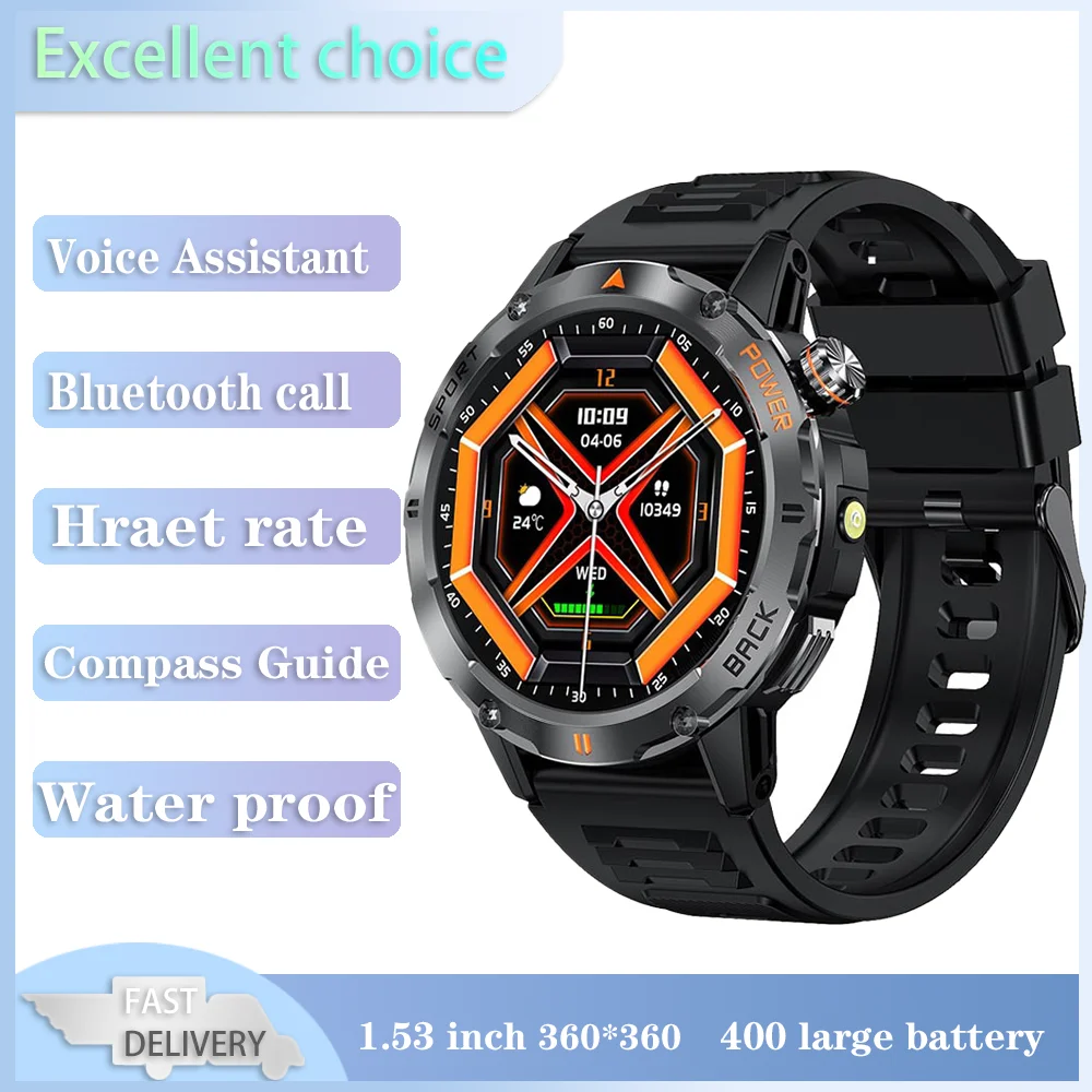 

Xiaomi Mijia Outdoor Sport Compass Smartwatch HD Bluetooth Call Voice Assistant Waterproof Heart Rate Monitoring Watches for Men