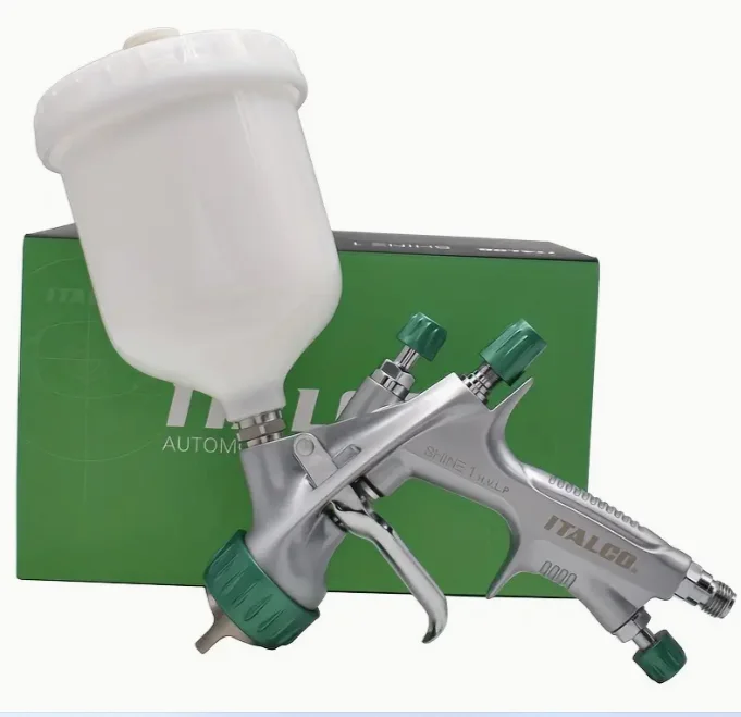 الولايات المتحدة الأمريكية العلامة التجارية الأصلية ITALCO SHINE 1 H.V.L.P مسدس رش الطلاء 1.3 طرف 600 مللي كوب 43 رطل لكل بوصة مربعة أقصى ضغط