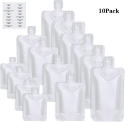 10pcs SML Dispenser Bag Liquid Lotion Portable Travel Packaging Bag Reusable Leak-proof For Shampoo Cosmetic Storage Container