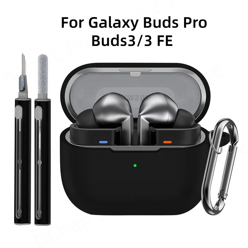 Soft Case for Samsung Galaxy Buds 3/Buds 3 Pro/Buds 3 FE Liquid Silicone Earphone Cover For Women Galaxy Buds3/Pro/FE With Hooks