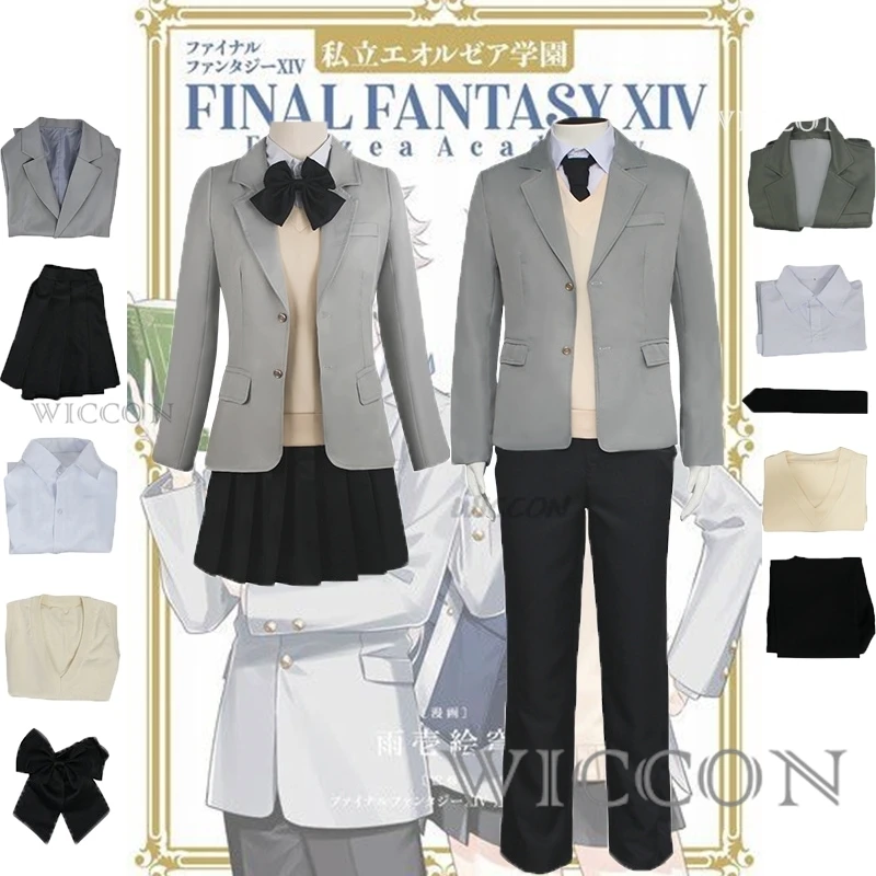 

Game Anime Final Fantasy XIV FF14 Alisaie Leveilleur Alphinaud Leveilleur Cosplay Costume School Uniform Hallowen Party Suit JK