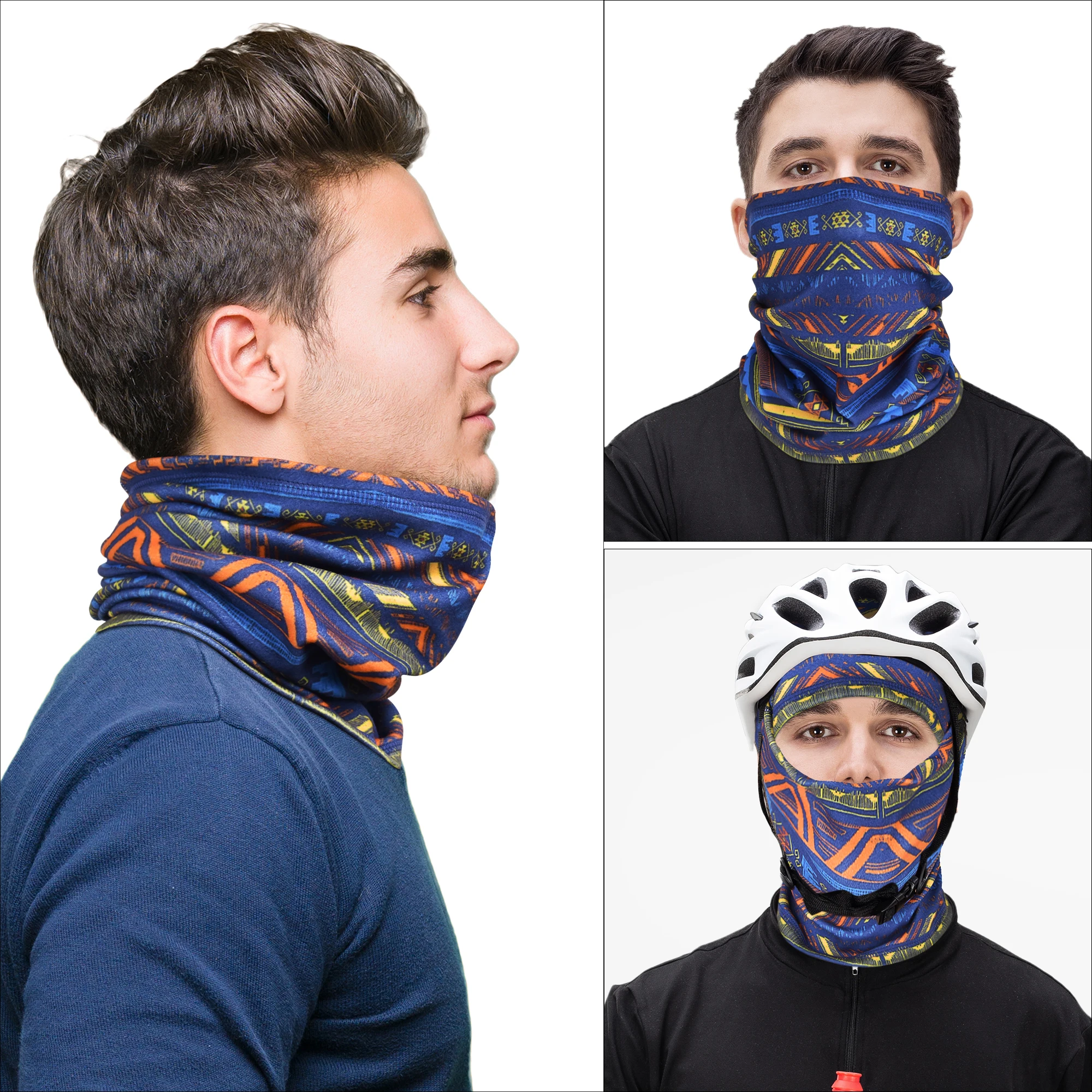 1Pcs Winter Neck Warmer Bandana Fleece Face Mask Soft Skin-friendly Balaclava Headband Scarf for Outdoor Running Skiing Cycling