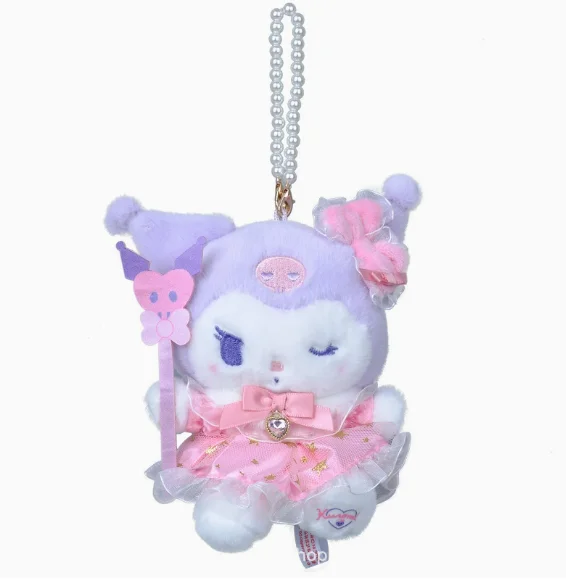 

Sanrio Cartoon cute Kuromi's coronation series plush doll pendant kuromi keychain girl heart gift Genuine plush toys for child
