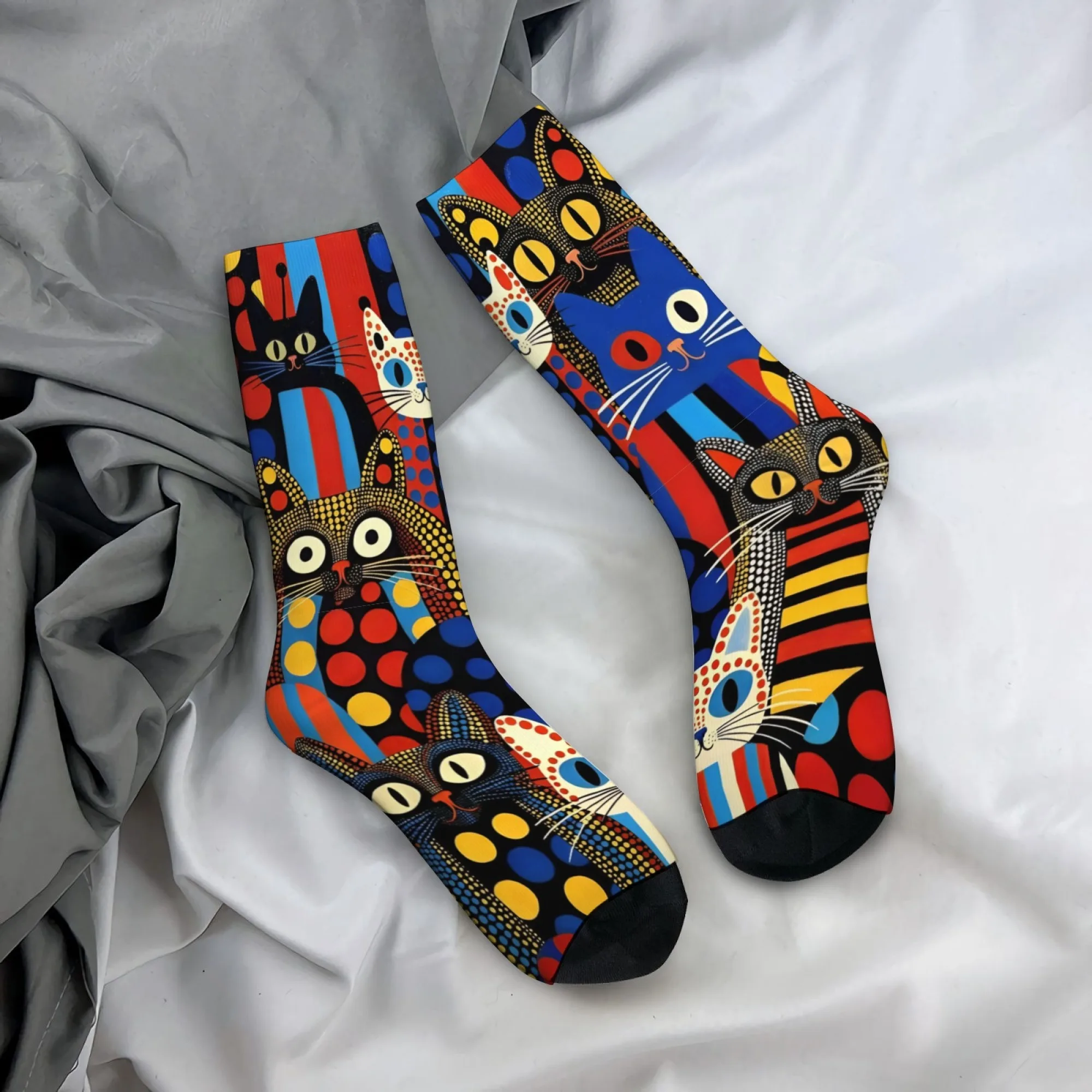 

Cartoon-themed Fun Cat Men's Fashion Socks Unique Street Style Hip-hop and Quirky Socks Breathable Soft and Non-slip Socks
