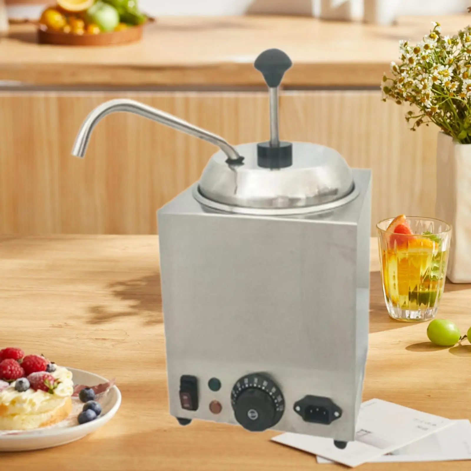 موزع جبن ناتشو الكهربائي، موزع جبن كهربائي احترافي لتدفئة الحلوى للمنزل #4