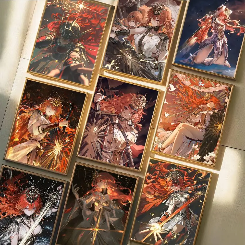 Anime Game Wuthering Waves AUGUSTA Poster Self-adhesive Art Waterproof Paper Sticker Coffee House Bar Room Wall Decor