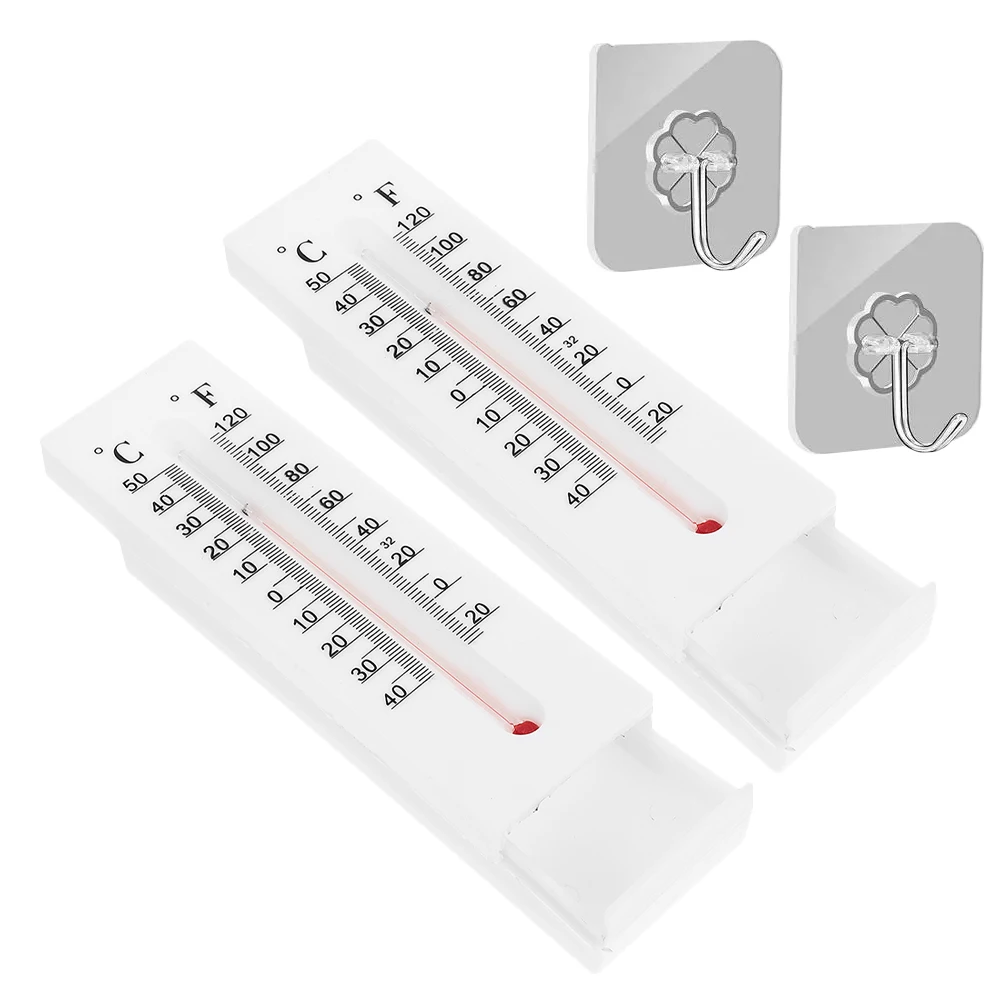 

2pcs Thermometer Hook Hidden Key Holder Outdoor WallMounted Temperature Meter Plastic Bracket Key Hiding Devices Lock Box Spare