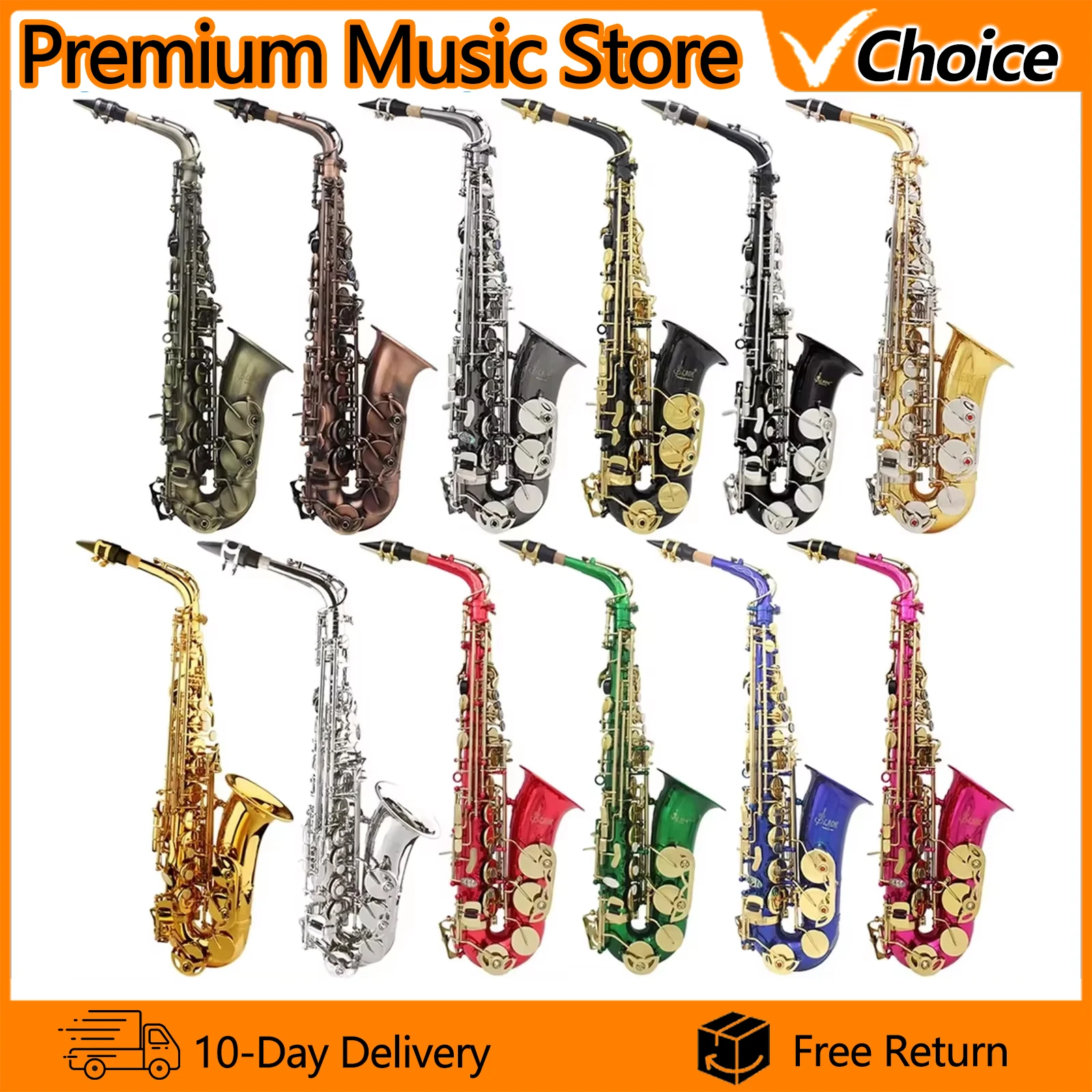 SLADE Alto Saxophone High Quality Brass Body Eb Saxophone Set Professional Woodwind Instruments With Case Reed Sax Accessories