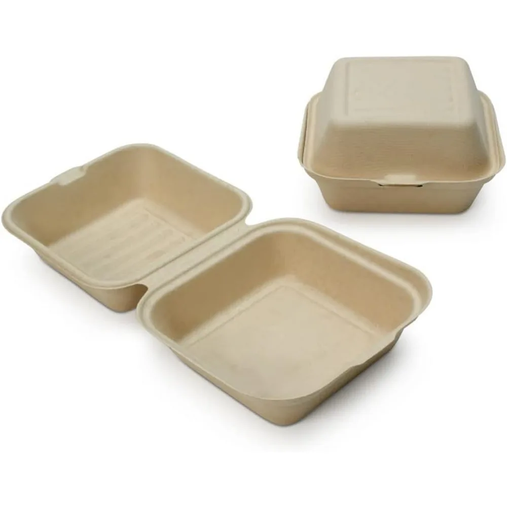 100% Compostable Disposable Food Containers with Lids Eco-Friendly Take-Out Containers,Biodegradable